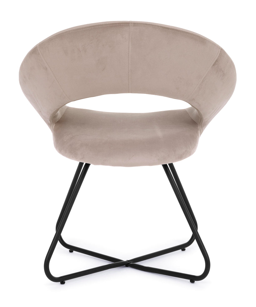 Bizzotto Vanity Πολυθρόνα Βελούδινη Γκρι Καφέ/Μαύρη 58x69x81 Κωδικός: 0735242