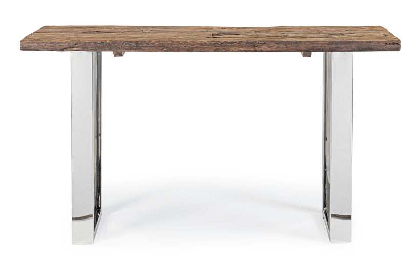 Bizzotto Winchester Κονσόλα Inox/Ξύλινη Καφέ/Χρώμιο 130x40x76 Κωδικός: 0746599