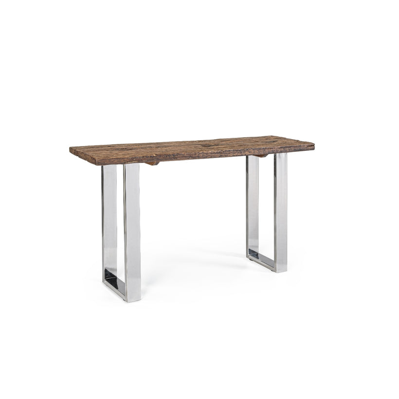 Bizzotto Winchester Κονσόλα Inox/Ξύλινη Καφέ/Χρώμιο 130x40x76 Κωδικός: 0746599