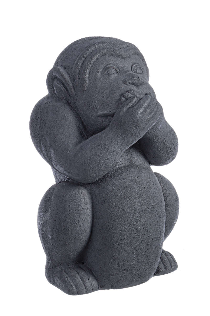 Διακοσμητικό Garden Μαϊμού Δε Μιλάω Μαύρο Κεραμικό 35.5 εκ.