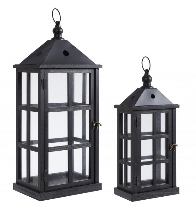 ΣΕΤ 2 ΦΑΝΑΡΙΑ ΞΥΛΙΝΑ ΜΑΥΡΑ