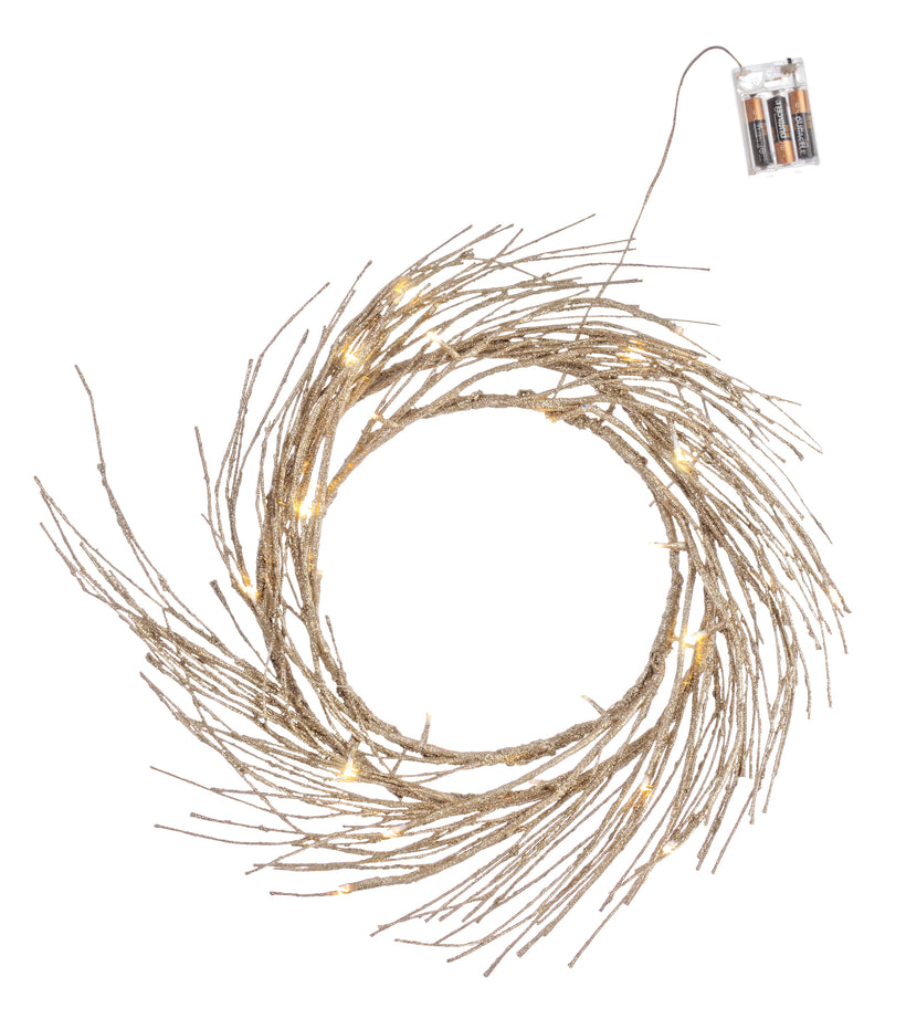 ΧΡΙΣΤΟΥΓΕΝΝΙΑΤΙΚΟ ΣΤΕΦΑΝΙ ΚΛΑΔΙ ΜΕ LED ΜΠΑΤΑΡΙΑΣ Φ60 0934567