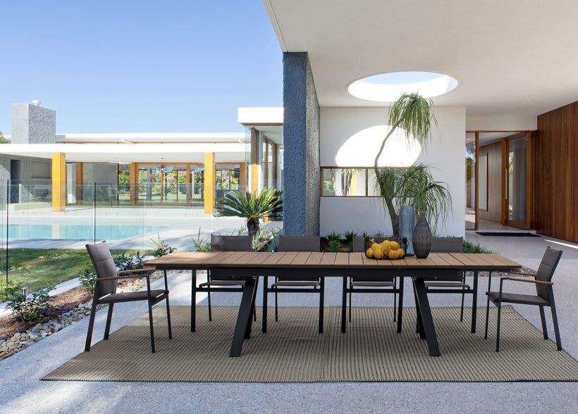 Kubik Πολυθρόνα Κήπου από Αλουμίνιο και Polywood Ανθρακί 0663240