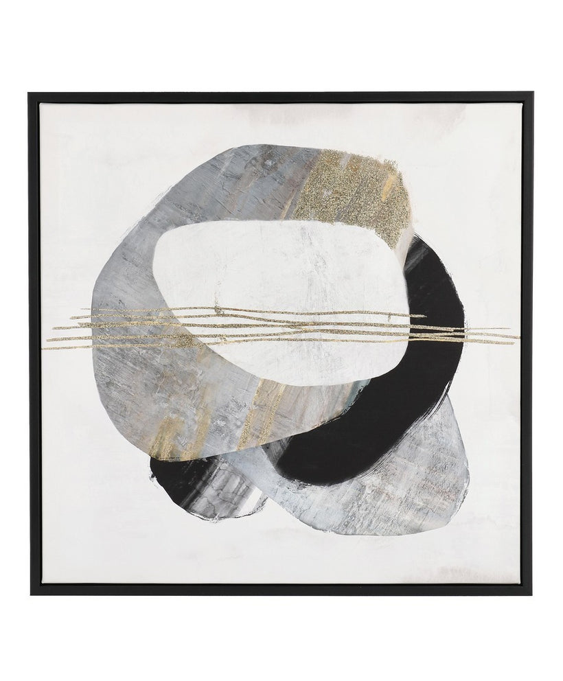 Bizzotto Πίνακας Ξύλινος με πλαστικό πλαίσιο Λευκός/Μαύρος/Χρυσός SKETCH 951 W-F 50X3,2Χ50 0241116