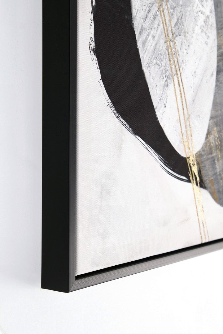 Bizzotto Πίνακας Ξύλινος με πλαστικό πλαίσιο Λευκός/Μαύρος/Χρυσός SKETCH 950 W-F 50X3,2Χ50 0241115