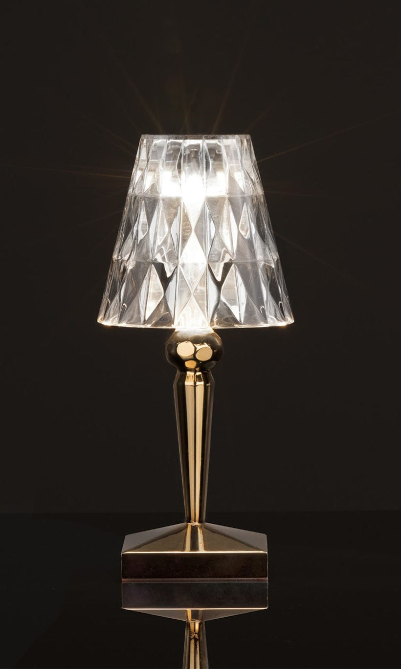 KARTELL ΕΠΙΤΡΑΠΕΖΙΟ ΦΩΤΙΣΤΙΚΟ BATTERY METAL ΔΙΑΦΑΝΟ/ΧΡΥΣΟ 12Χ12Χ26 9145/GG