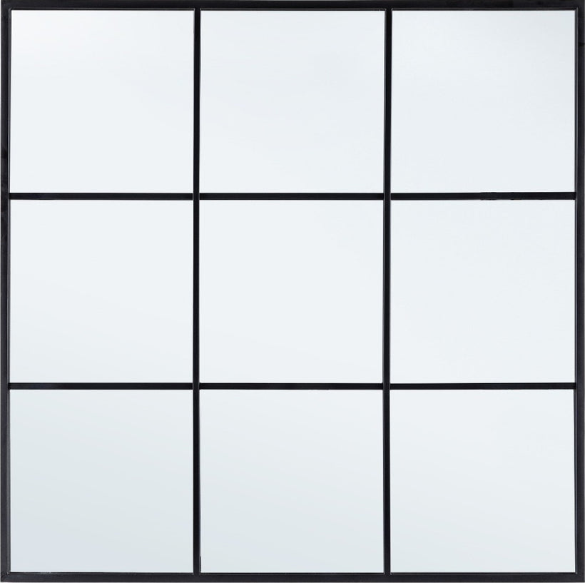 Bizzotto Καθρέφτης Τοίχου Nucleos Window Μαύρο 90x90x5 εκ. 0242705