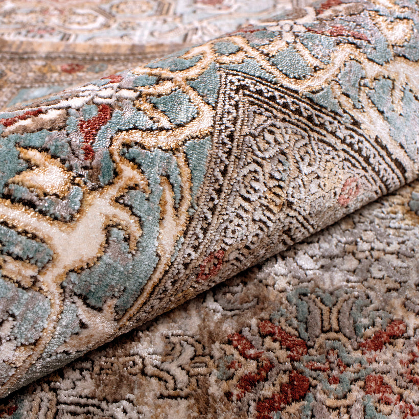 Βιοκαρπέτ Χαλί Naf Naf Belize 107-210 Πράσινο Μπεζ 200x290