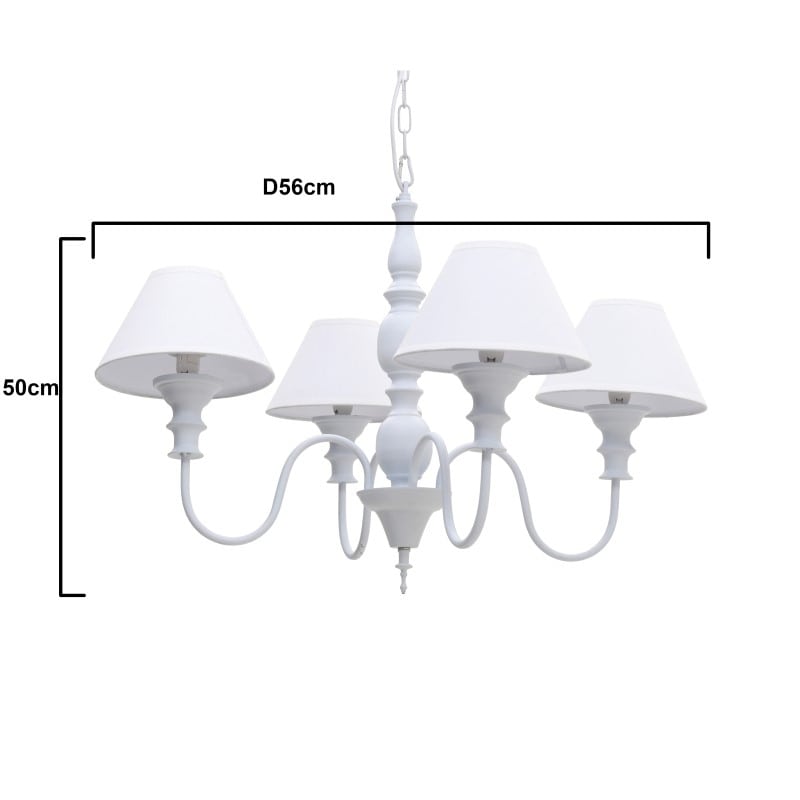 INART ΦΩΤΙΣΤΙΚΟ ΟΡΟΦΗΣ 4ΦΩΤΟ ΜΕΤΑΛΛΙΚΟ/ΞΥΛΙΝΟ ΕΚΡΟΥ/ΛΕΥΚΟ 56Χ56Χ50/120 3-10-774-0025