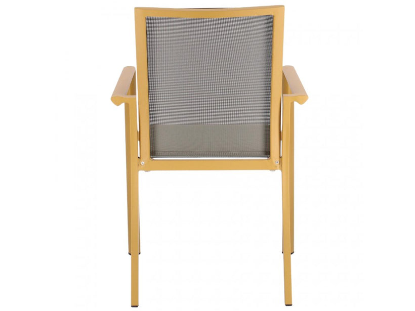 Bizzotto Καρέκλα κήπου σε γκρι-κίτρινο ύφασμα Αλουμινίου Konnor 88x45x60 0663300