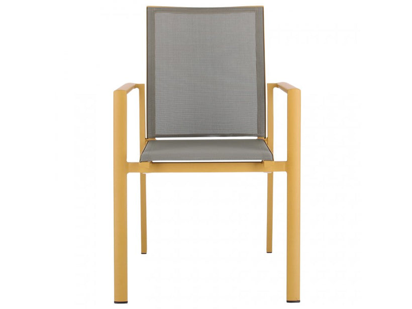 Bizzotto Καρέκλα κήπου σε γκρι-κίτρινο ύφασμα Αλουμινίου Konnor 88x45x60 0663300