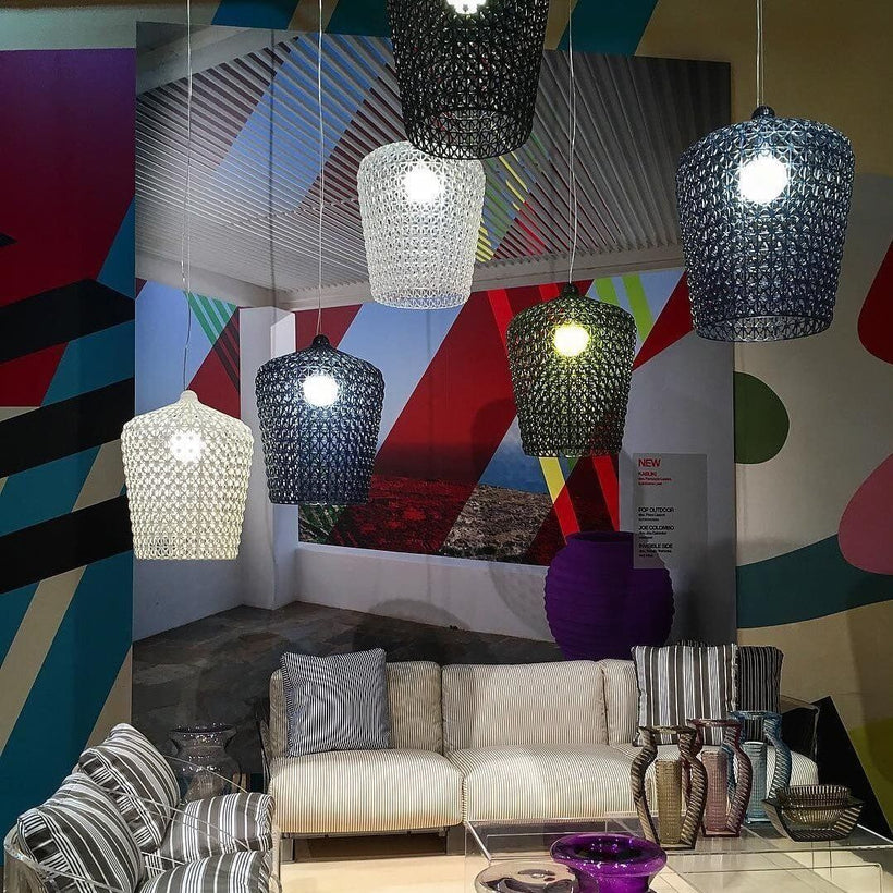 Kartell Φωτιστικό οροφής Kabuki Suspension Μπλε Διάφανο 50x50x63 9175/AZ