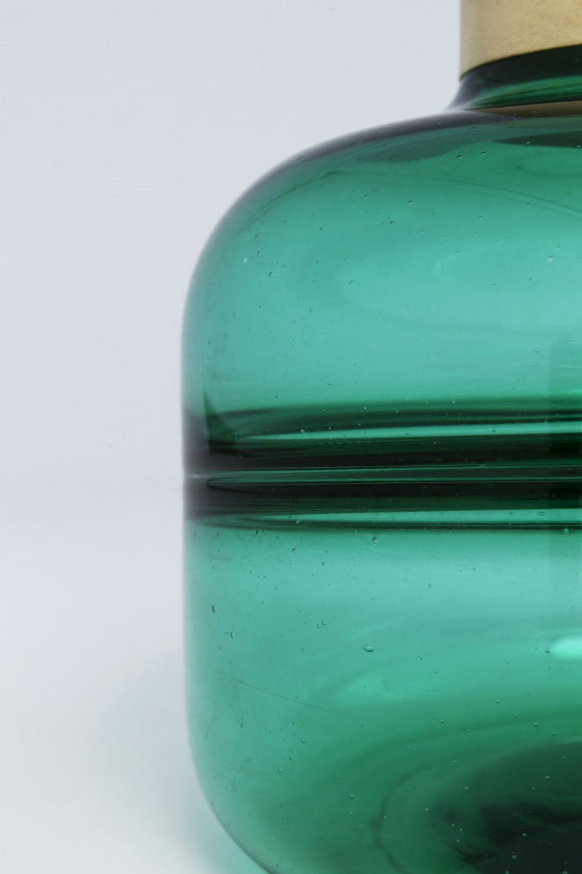 Βάζο Positano Belly Πράσινο Γυάλινο 21 εκ.