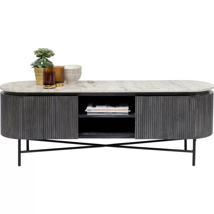 Έπιπλο Tv Glenn Μαύρο-Λευκό 150 εκ.