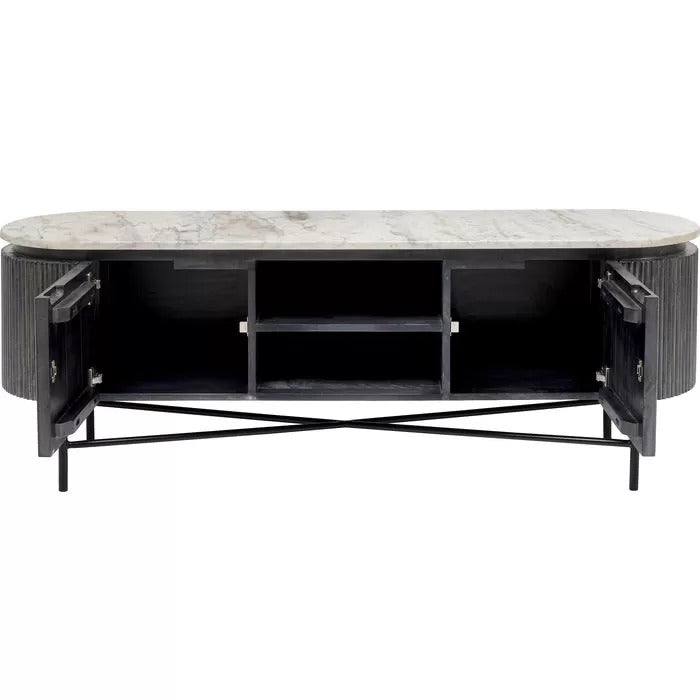 Έπιπλο Tv Glenn Μαύρο-Λευκό 150 εκ.