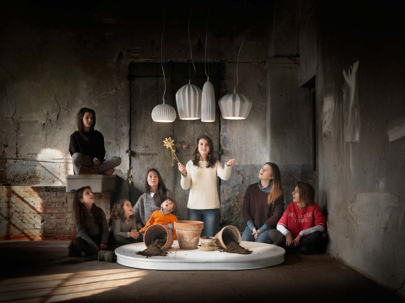 Karman Sahara Φωτιστικό Οροφής Κεραμικό Λευκό Ε27 23x23x17 SE668KB