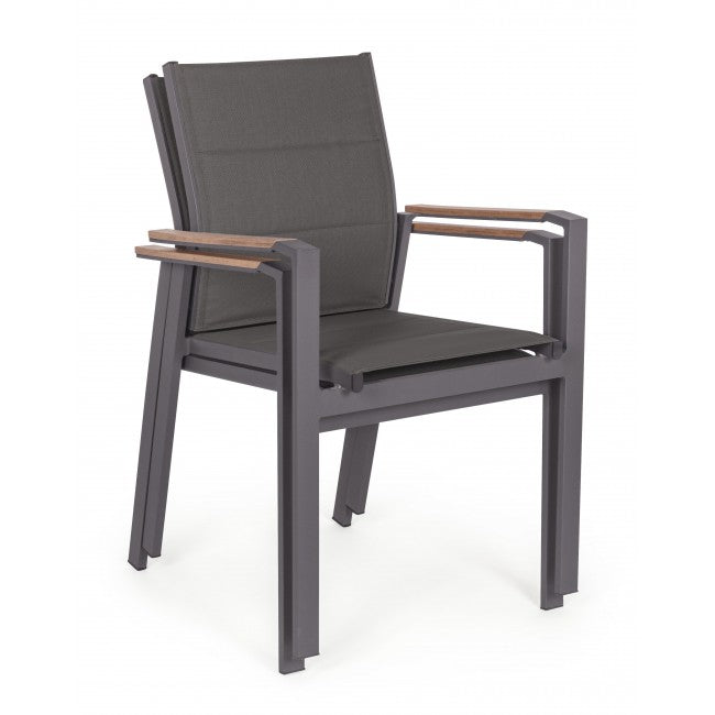 Kubik Πολυθρόνα Κήπου από Αλουμίνιο και Polywood Ανθρακί 0663240