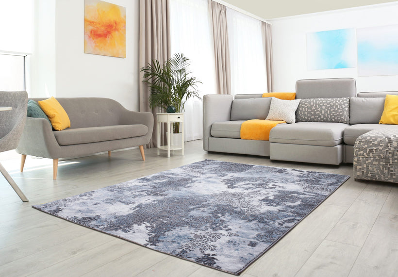 Χαλί μοντέρνο αφηρημένο γκρι μπλε Ostia 7015/953