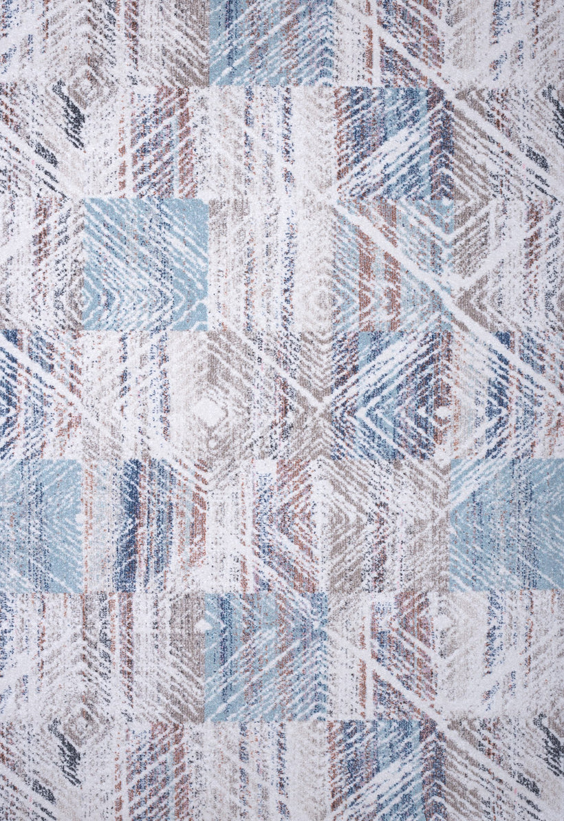 Χαλί Monza 8070/110 εκρού μπεζ μπλε ρόμβοι