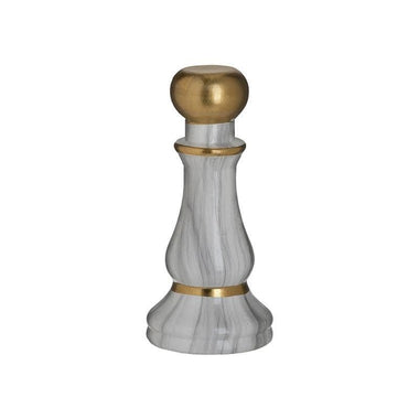 Inart Πιόνι Σκακιού Κεραμικό Λευκό/Χρυσό 9x9x17 Κωδικός: 3-70-902-0156
