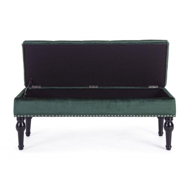 Bizzotto Bernard Ταμπουρέ Βελούδινο Σκούρο Πράσινο 108.5x43x45