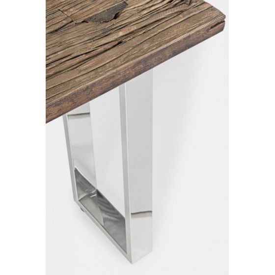 Bizzotto Winchester Κονσόλα Inox/Ξύλινη Καφέ/Χρώμιο 130x40x76 Κωδικός: 0746599