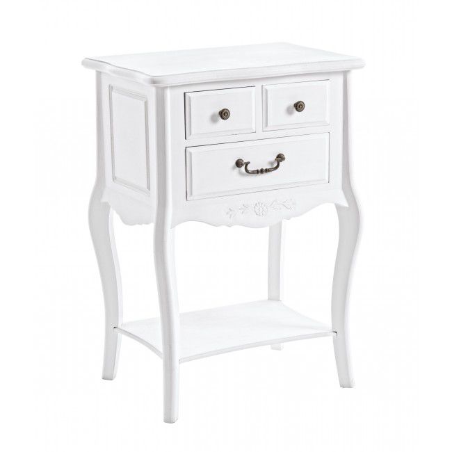 Bizzotto Daisy Κομοδίνο Ξύλινο Λευκό 3 Συρτάρια 50x35x72 Κωδικός: 0744405