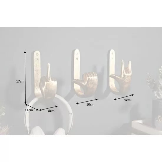 KARE ΚΡΕΜΑΣΤΡΑ ΤΟΙΧΟΥ ΧΕΡΙΑ ΧΡΥΣΗ ΜΕΤΑΛΛΙΚΗ (ΣΕΤ 3 ΤΕΜ.) 10Χ11Χ17 V-40917