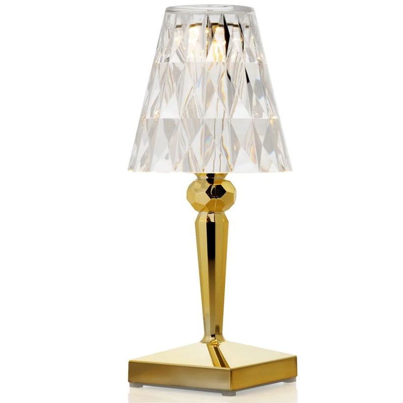 KARTELL ΕΠΙΤΡΑΠΕΖΙΟ ΦΩΤΙΣΤΙΚΟ BATTERY METAL ΔΙΑΦΑΝΟ/ΧΡΥΣΟ 12Χ12Χ26 9145/GG