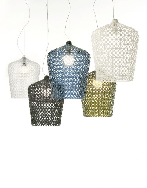 Kartell Φωτιστικό οροφής Kabuki Suspension Μπλε Διάφανο 50x50x63 9175/AZ