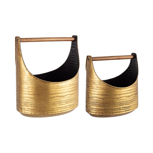 Bizzotto Elvin Σετ 2 Θήκη Περιοδικών  Μεταλλική Χρυσή 25x19.5x28.5h / 31x23x35.5h 0182179