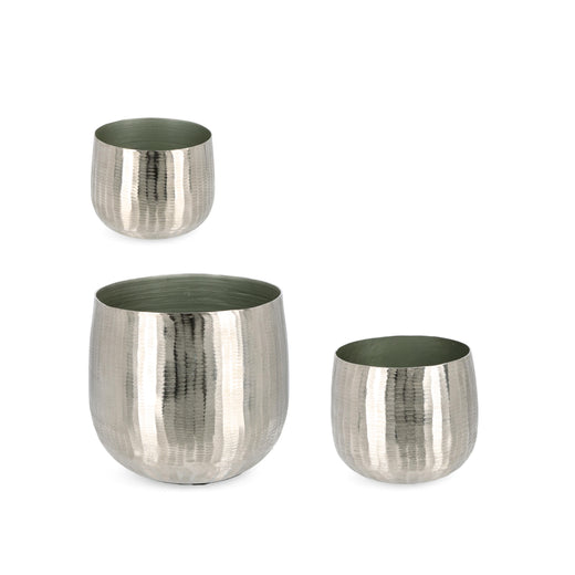 Bizzotto Chisel Κασπώ Αλουμινίου Ασημί Σετ 3 Τμχ Ø29x25 Κωδικός: 0184268