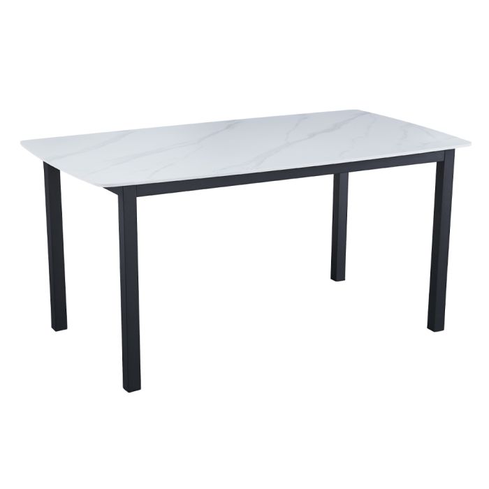 PLUTO ΤΡΑΠΕΖΙ ΛΕΥΚΟ ΜΕ ΟΨΗ ΜΑΡΜΑΡΟΥ 160x90x76cm SKU 02-0624