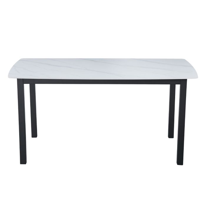 PLUTO ΤΡΑΠΕΖΙ ΛΕΥΚΟ ΜΕ ΟΨΗ ΜΑΡΜΑΡΟΥ 160x90x76cm SKU 02-0624