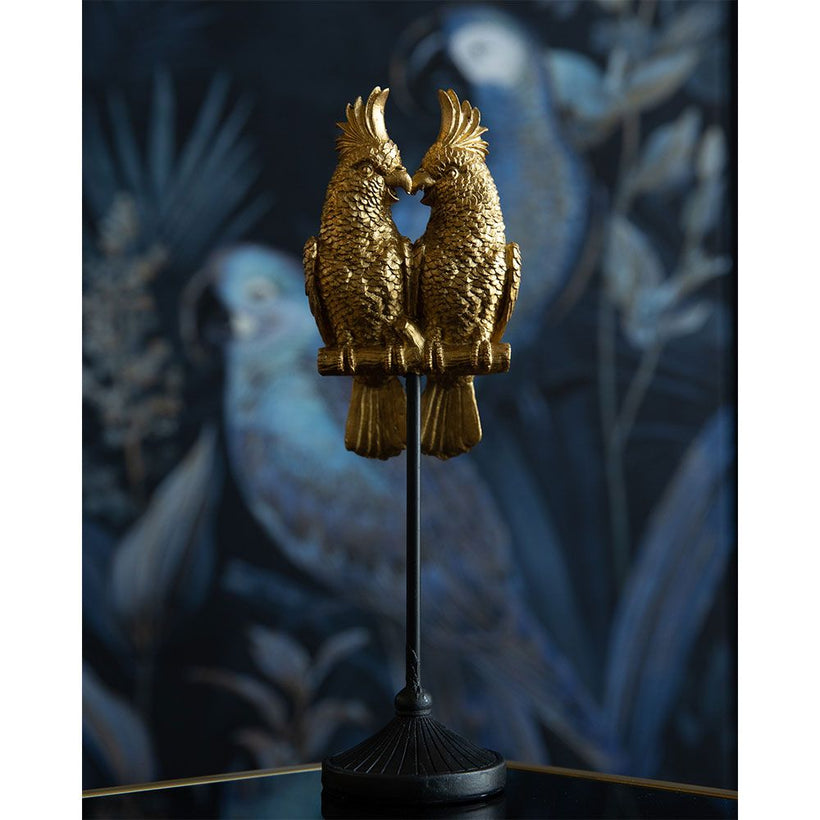 SAMGAI ΔΙΑΚΟΣΜΗΤΙΚΟ ΠΑΠΑΓΑΛΟΣ 10x8x30cm POLYRESIN ΧΡΥΣΟ ΜΑΥΡΟ 022732