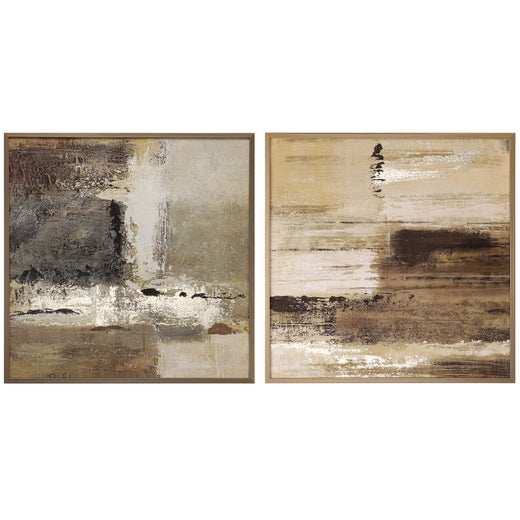 Bizzotto Gallery Πίνακες Σε Καμβά Καφέ/Μπεζ Σετ 2 Τμχ 60x2,5x60 Εκ. Κωδικός: 0241129