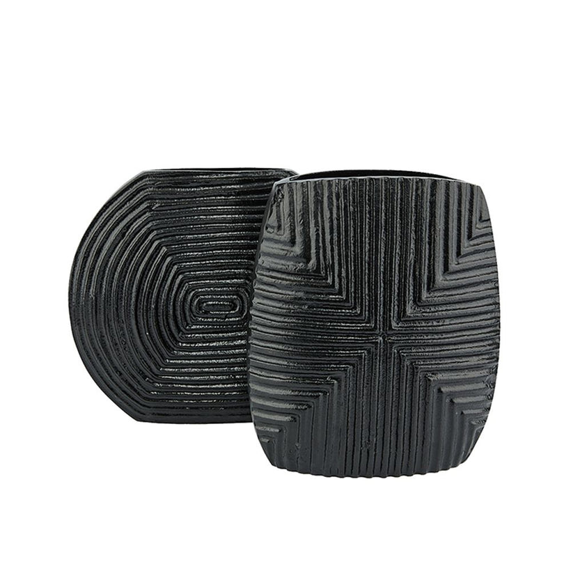 LINEAR ΒΑΖΟ 21x8x24cm ΑΛΟΥΜΙΝΙΟ ΜΑΥΡΟ 025994