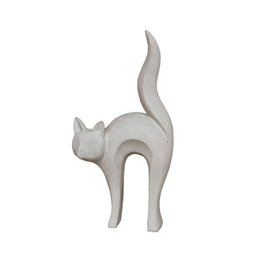 CAT STATUE ΔΙΑΚΟΣΜΗΤΙΚΗ ΓΑΤΑ 31x15x62cm ΤΕΧΝΗΤΗ ΠΕΤΡΑ ΓΚΡΙ ΑΝΟΙΧΤΟ SKU 029263