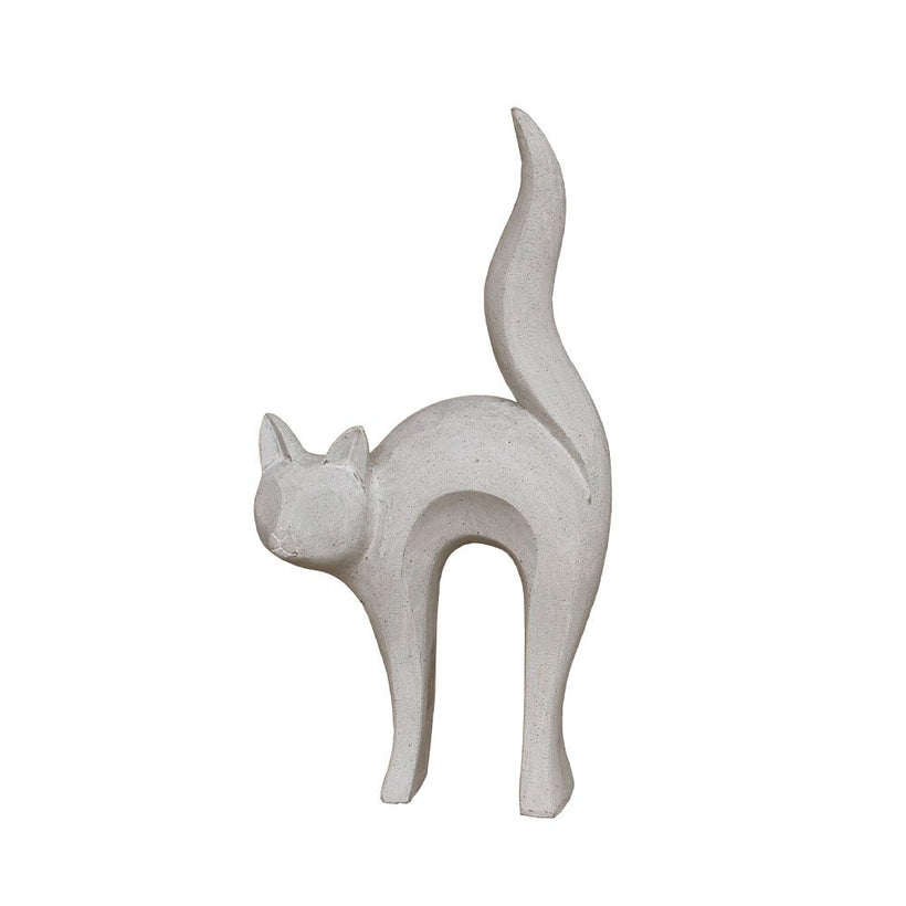 CAT STATUE ΔΙΑΚΟΣΜΗΤΙΚΗ ΓΑΤΑ 31x15x62cm ΤΕΧΝΗΤΗ ΠΕΤΡΑ ΓΚΡΙ ΑΝΟΙΧΤΟ SKU 029263