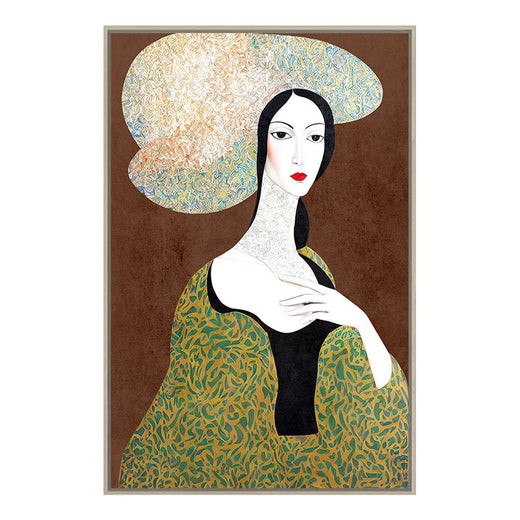 VINTAGE LADY ΠΙΝΑΚΑΣ ΔΙΑΚΟΣΜΗΣΗΣ 83x123x4cm ΚΑΜΒΑΣ ΠΟΛΥΧΡΩΜΟ ΞΥΛΟ ΦΥΣΙΚΟ SKU 029730