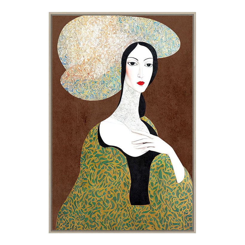 VINTAGE LADY ΠΙΝΑΚΑΣ ΔΙΑΚΟΣΜΗΣΗΣ 83x123x4cm ΚΑΜΒΑΣ ΠΟΛΥΧΡΩΜΟ ΞΥΛΟ ΦΥΣΙΚΟ SKU 029730