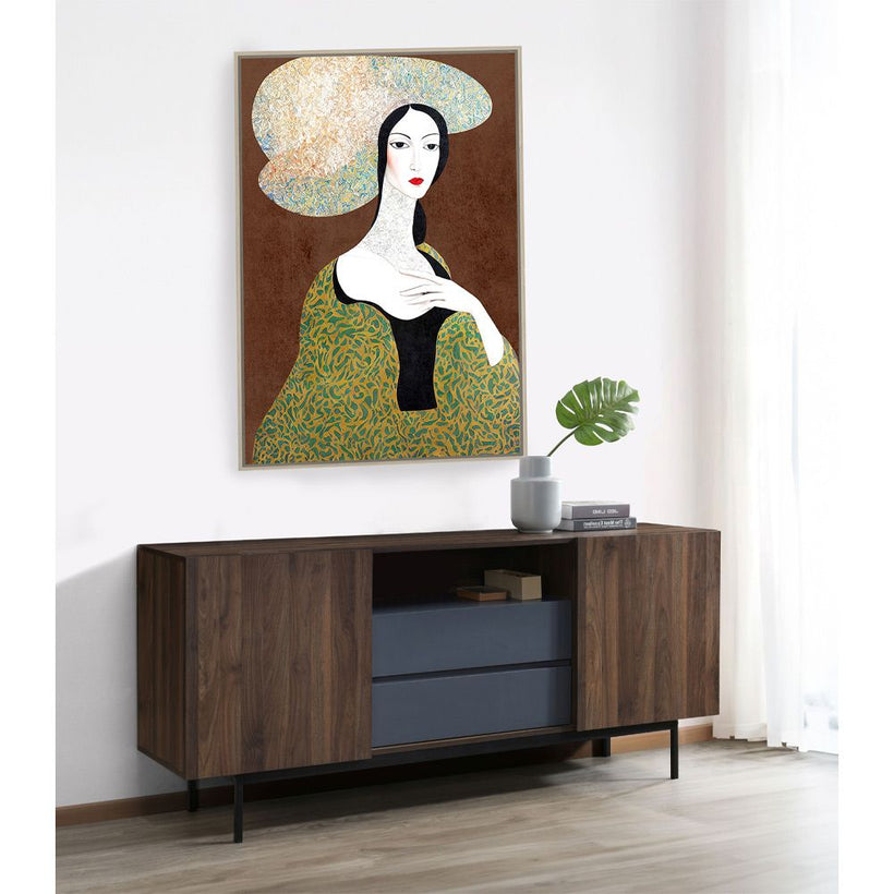 VINTAGE LADY ΠΙΝΑΚΑΣ ΔΙΑΚΟΣΜΗΣΗΣ 83x123x4cm ΚΑΜΒΑΣ ΠΟΛΥΧΡΩΜΟ ΞΥΛΟ ΦΥΣΙΚΟ SKU 029730