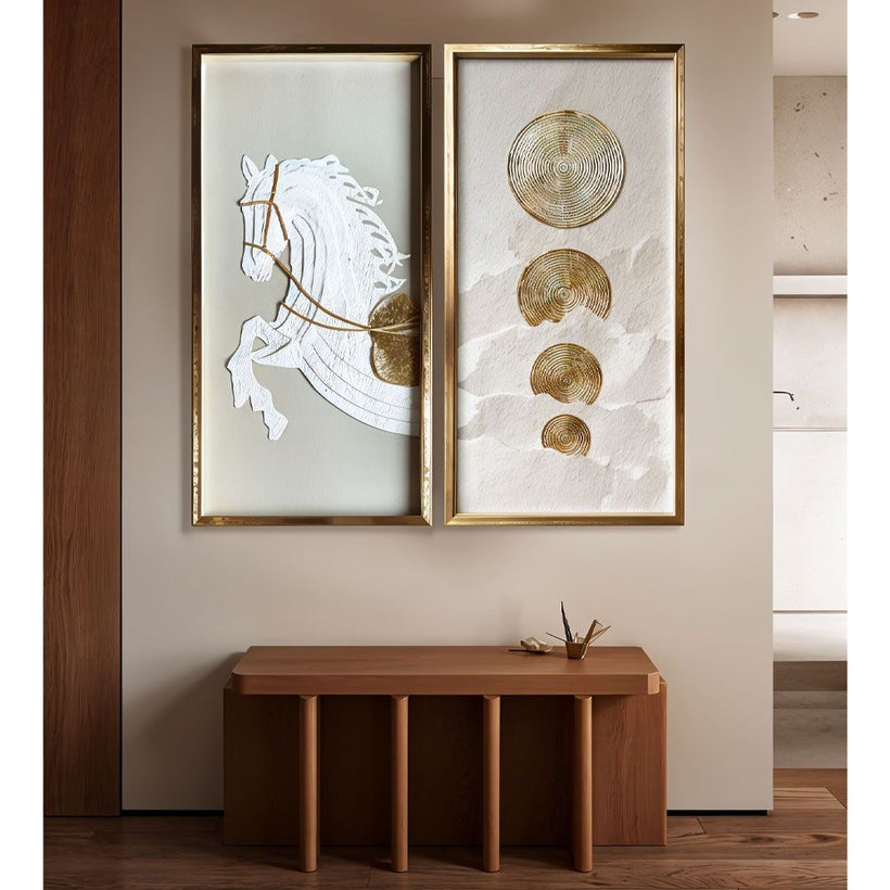 PURE BLISS ΠΙΝΑΚΑΣ ΔΙΑΚΟΣΜΗΣΗΣ 50x100x3cm ΧΑΡΤΙ ΧΡΥΣΟ ΛΕΥΚΟ ΓΥΑΛΙ ΧΡΥΣΟ 030459