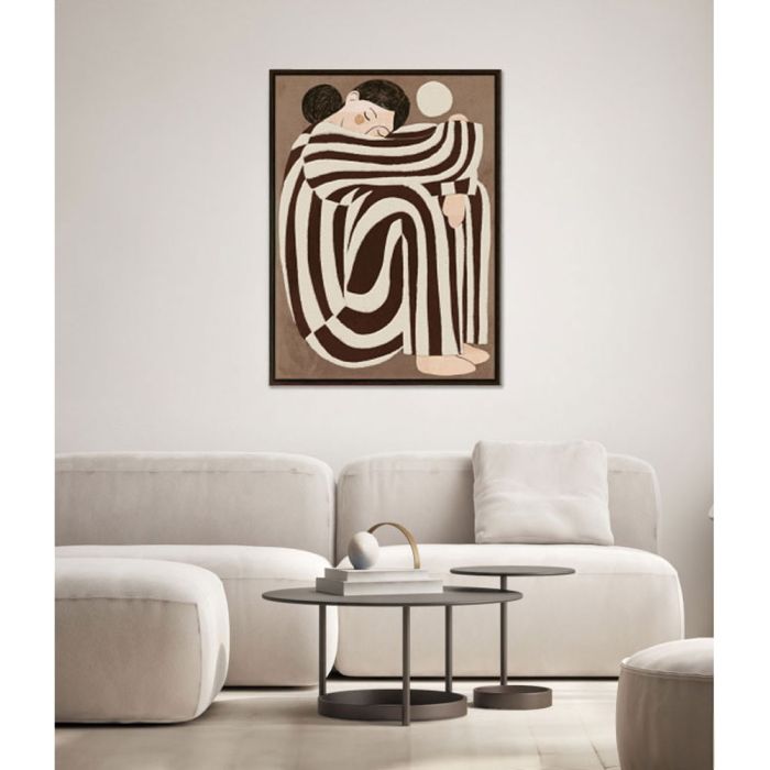 ABBI B ΠΙΝΑΚΑΣ ΔΙΑΚΟΣΜΗΤΙΚΟΣ ΜΕ ΚΟΡΝΙΖΑ 80x120x4.3cm ΚΑΜΒΑΣ ΜΠΕΖ ΚΑΦΕ PS SKU 033037