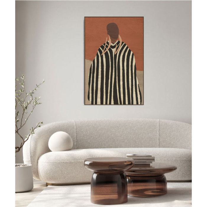 CIANNA ΠΙΝΑΚΑΣ ΔΙΑΚΟΣΜΗΤΙΚΟΣ ΜΕ ΚΟΡΝΙΖΑ 80x120x4.3cm ΚΑΜΒΑΣ TERRACOTTA ΜΠΕΖ ΚΑΦΕ PS SKU 033038