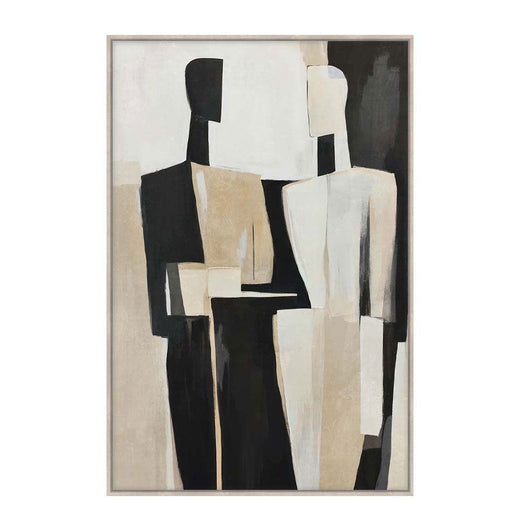 FADING FACES ΠΙΝΑΚΑΣ ΔΙΑΚΟΣΜΗΤΙΚΟΣ ΜΕ ΚΟΡΝΙΖΑ 80x120x4cm ΚΑΜΒΑΣ ΜΠΕΖ ΜΑΥΡΟ PP 033085