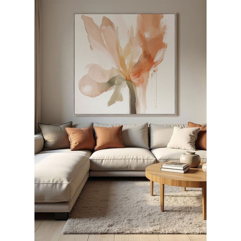 CALANDIUM.A ΠΙΝΑΚΑΣ ΔΙΑΚΟΣΜΗΤΙΚΟΣ ΜΕ ΚΟΡΝΙΖΑ 80x80x4cm ΚΑΜΒΑΣ BEIGE ΠΟΛΥΧΡΩΜΟ ΞΥΛΟ ΦΥΣΙΚΟ 033185