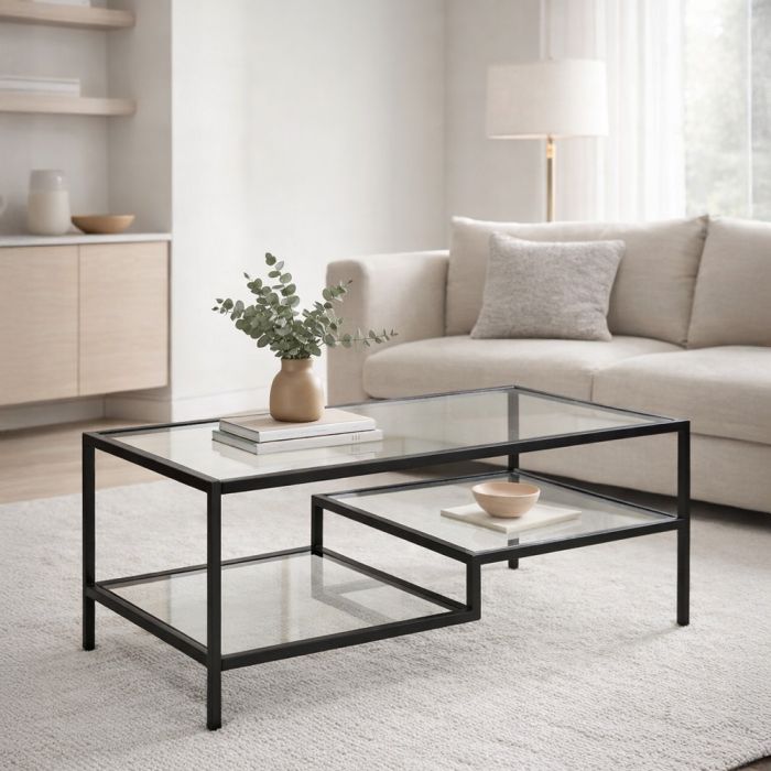 STEP COFFEE TABLE ΜΑΥΡΟ 110x50x42cm SKU 04-0807