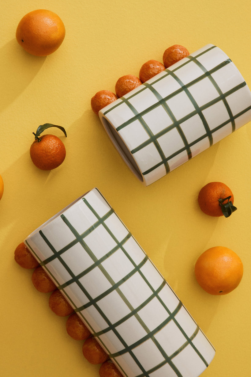 Bizzotto Κυλινδρικό Βάζο Zeyra με Σχέδιο Μανταρίνια Ø18,5x30,5cm 0503585