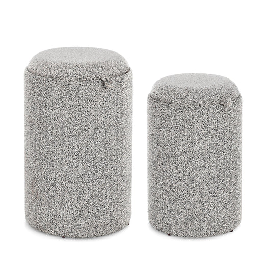 Bizzotto Sasha Σκαμπώ Με Αποθηκευτικό Χώρο Ανοιχτό Γκρι Σετ 2 Τμχ Ø39x44 Κωδικός: 0721691